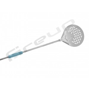 Φτυάρι ανοξείδωτο από ατσάλι με στρογγυλή  διάτρητη φλούδα πίτσας. IE-23F GI METAL