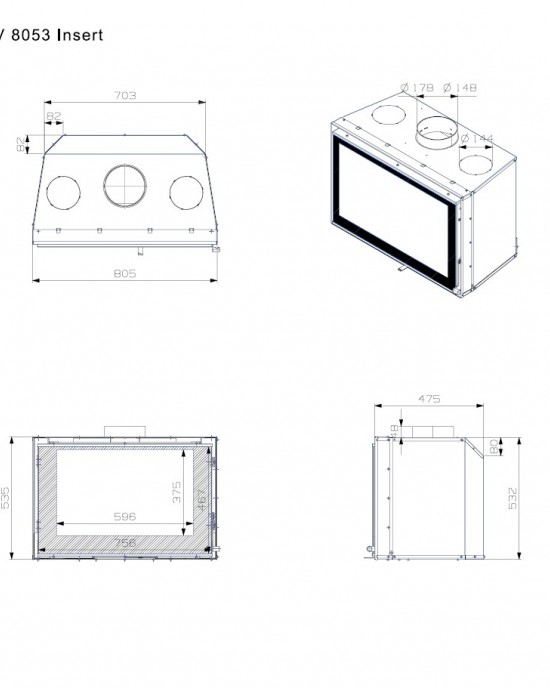 LAVAKAMIN INSERT BLACK LINE 80