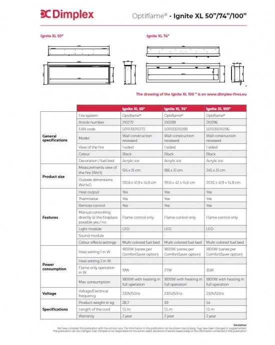 Dimplex Ignite XL 74”