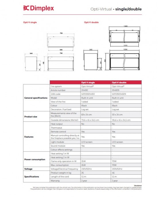 Dimplex Opti-V Single