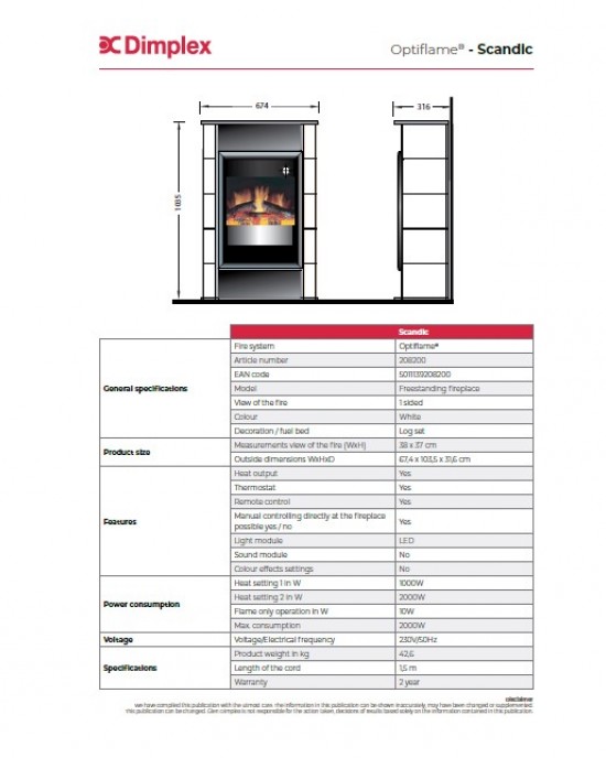 Dimplex Scandic de Luxe